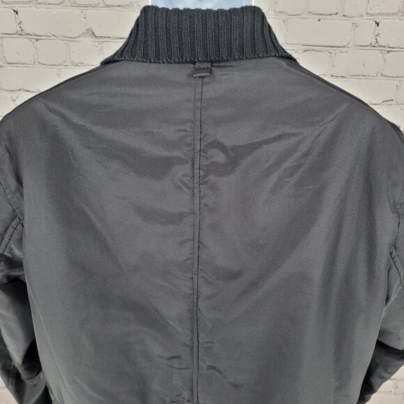 Zara Man Black Full Zip Knit Collar Lightweight Zip Pockets Jacket Size Large L - Picture 8 of 14